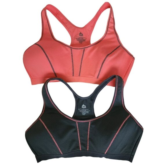 RBX Women's Racerback Activewear Sports Bra Gray & Pink Size Large Set Of 2 NWOT - Picture 2 of 7
